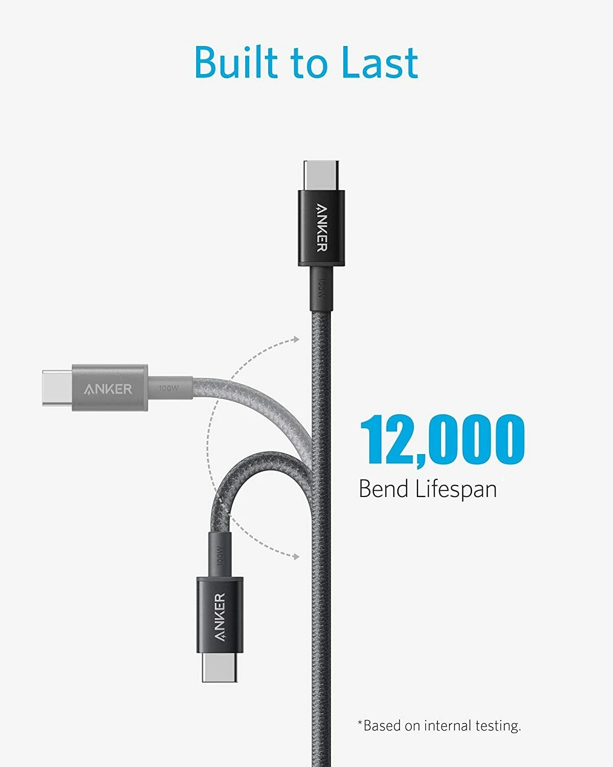 منتج حاسوب محمول Anker 100W USB C Fast Charging Cable 10ft Long Braided Nylon Cord for ماك بوك 194644064662, 5 image