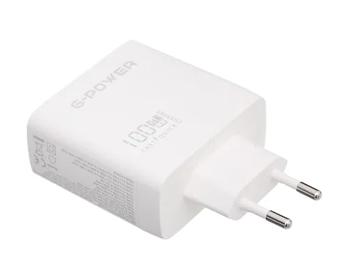G POWER GP C17 100W 4 PORT شاحن USB A AND 3USB C QUALCOMM سريع CHARGE 3.0 COMPATIBLE WITH Macbook Pro Ipad Galaxy Pixel Iphone AND MORE أبيض أسود, 3 image