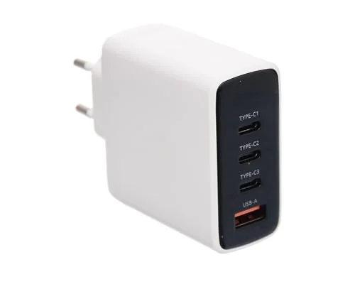 G POWER GP C17 100W 4 PORT شاحن USB A AND 3USB C QUALCOMM سريع CHARGE 3.0 COMPATIBLE WITH Macbook Pro Ipad Galaxy Pixel Iphone AND MORE أبيض أسود, 4 image
