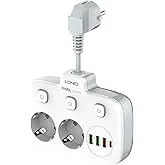 منتج G-Power SC2311 Power Extension Socket Double Plug Adaptor with Touch Control Nightlight With 1 PD 20W,1 QC3.0 18W And Auto ID Port 12W - أبيض, 8 image