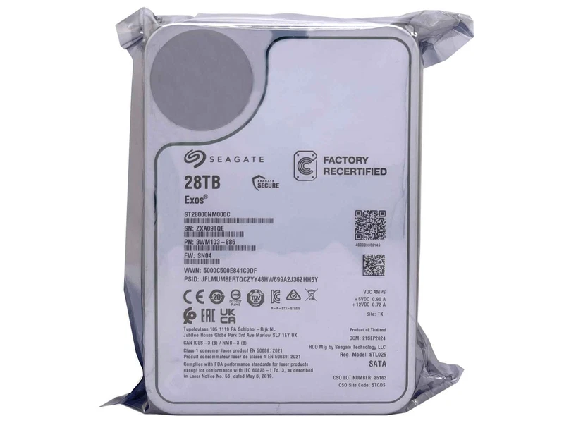 Seagate Exos X22 ST28000NM000C 28TB CMR SATA 6Gb/s 3.5" Enterprise Hard Drive, 3 image