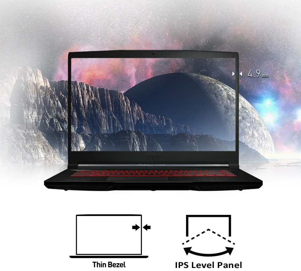 MSI gf63 thin 9rcx-818-i7-9750H gaming لابتوب GTX 1050 Ti, 2 image