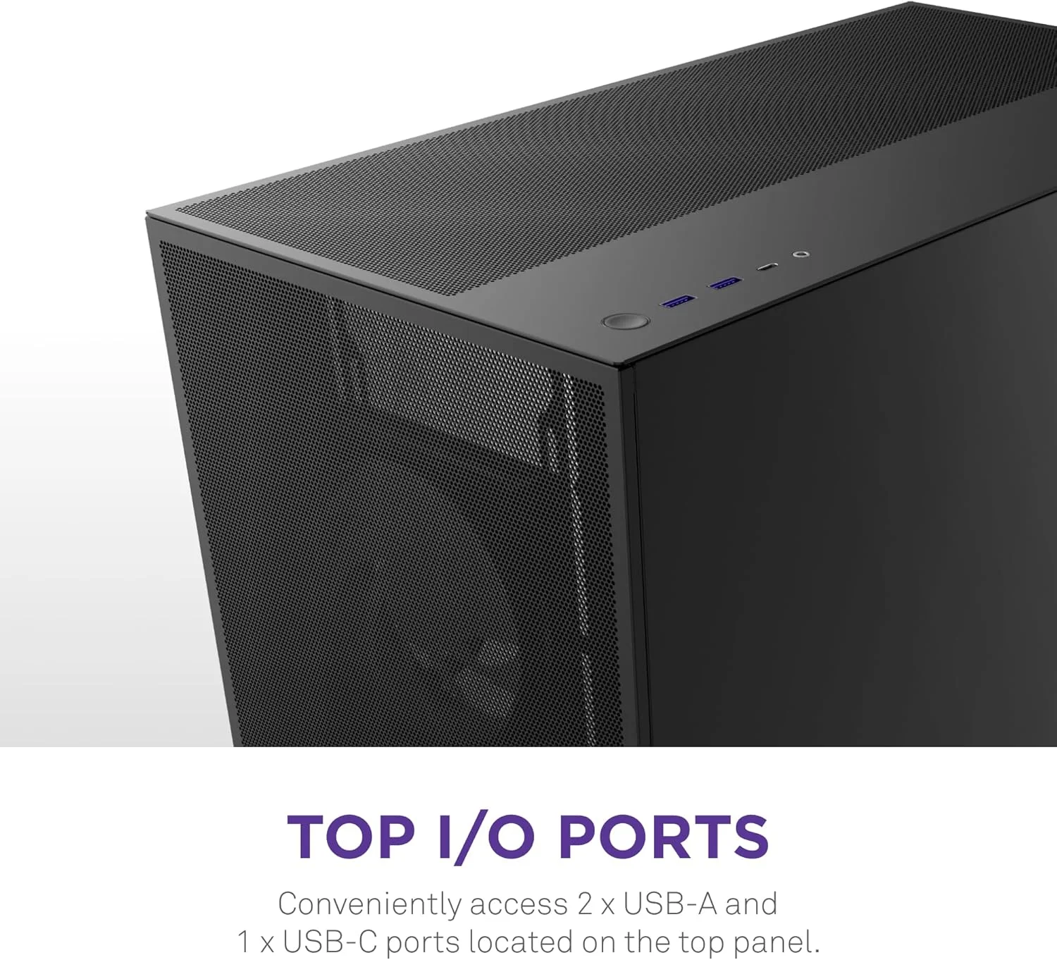 NZXT H7 Flow 2024 - Mid-تاور ATX Airflow جراب - Includes Pre-Installed 3 x 120mm Fans - Supports Bottom Fans for Dedicated GPU تبريد - Cable Management - أسود, 6 image