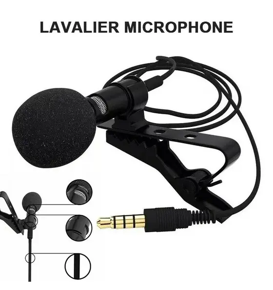 Lavalier ميكروفون for lavalier 3.5 meters ميكروفون works on Android and iPhone devices