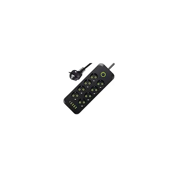 Extension Cord with USB, 3 USB Outlets and 1 Type C | Independent Power Key, Max 1 Amp, Overload Protection and Child Safety, 2 Meter Power Cable (633, Black), 5 image