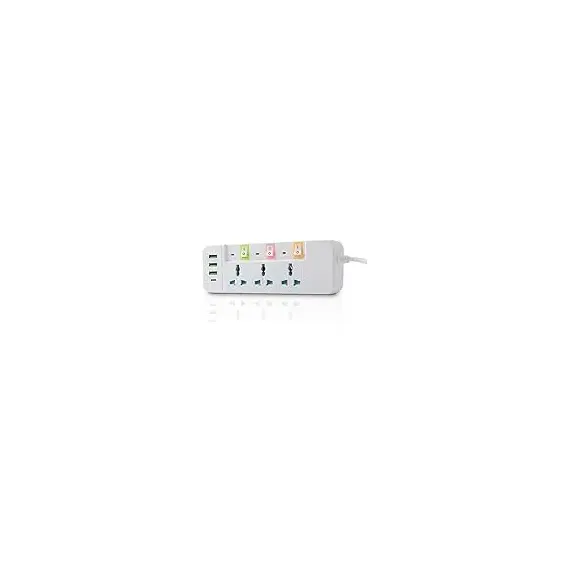 Extension Cord with USB, 3 USB Outlets and 1 Type C | Independent Power Key, Max 1 Amp, Overload Protection and Child Safety, 2 Meter Power Cable (633, Black), 6 image