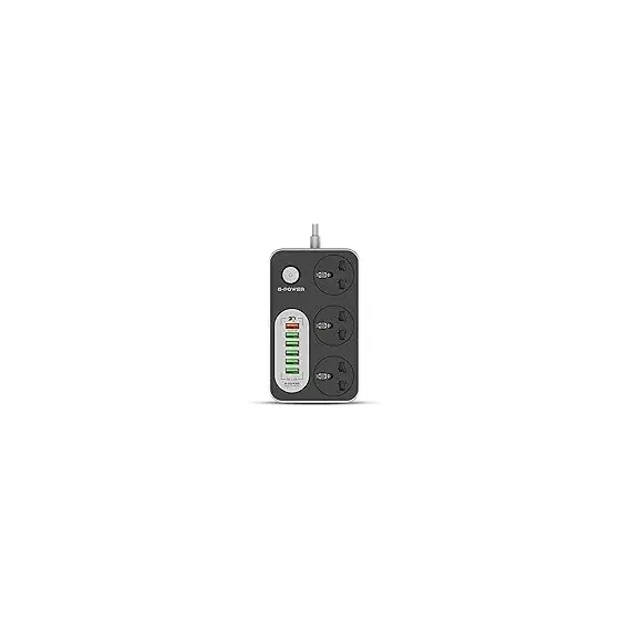 G-Power GP342 Power Strip Surge Protector Containing 220 Volt With Three Universal International Socket provides Two Type C Charging Ports 20 Watt - Black Grey, 10 image