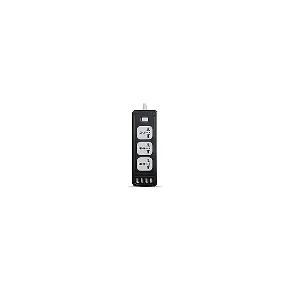 G-Power GP342 Power Strip Surge Protector Containing 220 Volt With Three Universal International Socket provides Two Type C Charging Ports 20 Watt - Black Grey, 6 image