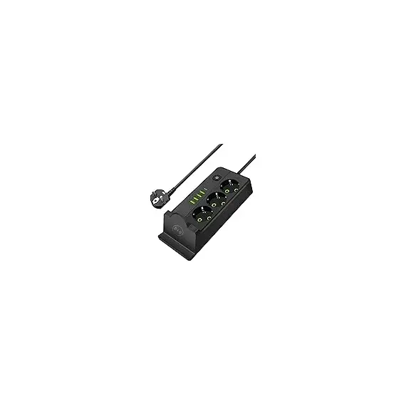 G-Power GP342 Power Strip Surge Protector Containing 220 Volt With Three Universal International Socket provides Two Type C Charging Ports 20 Watt - Black Grey, 8 image