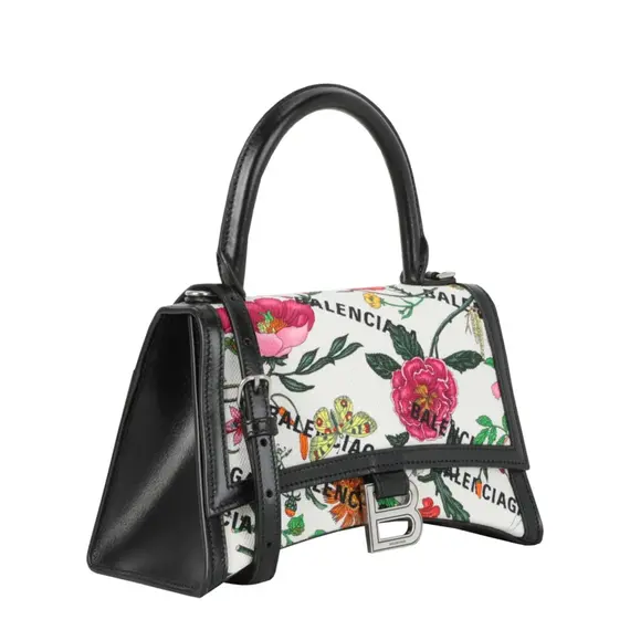 Gucci Womens  X Balenciaga Small Flora Hourglass Shoulder Bag