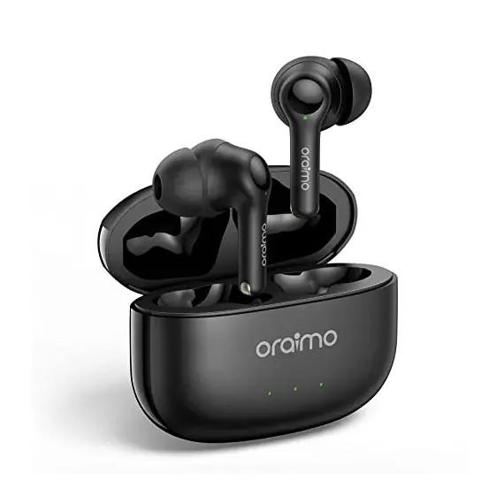 Oraimo FreePods 3C (OEB-E104DC), ENC Calling Noise Cancellation, powerful bass 4 mics, Long Playtime True Wireless Earbuds IPX5-Water Resistant, Via App – Black (1 Year Warranty), 2 image
