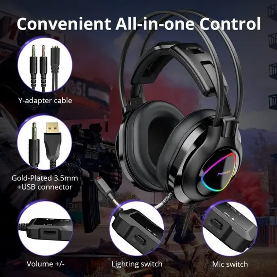 Tronsmart Glary Alpha Gaming Headset - Black, 4 image