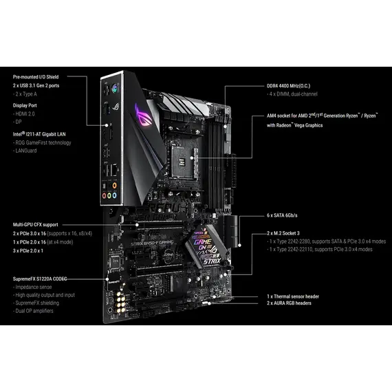 Asus ROG Strix B450-F Gaming لوحة أم, 2 image