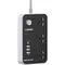G-Power GP342 Power Strip Surge Protector Containing 220 Volt With Three Universal International Socket provides Two Type C Charging Ports 20 Watt - Black Grey, 5 image