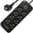 Extension Cord with USB, 3 USB Outlets and 1 Type C | Independent Power Key, Max 1 Amp, Overload Protection and Child Safety, 2 Meter Power Cable (633, Black), 5 image