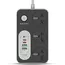G-Power GP342 Power Strip Surge Protector Containing 220 Volt With Three Universal International Socket provides Two Type C Charging Ports 20 Watt - Black Grey