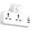 منتج G-Power SC2311 Power Extension Socket Double Plug Adaptor with Touch Control Nightlight With 1 PD 20W,1 QC3.0 18W And Auto ID Port 12W - أبيض