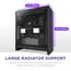 NZXT H7 Flow 2024 - Mid-تاور ATX Airflow جراب - Includes Pre-Installed 3 x 120mm Fans - Supports Bottom Fans for Dedicated GPU تبريد - Cable Management - أسود, 5 image
