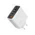 G POWER GP C17 100W 4 PORT شاحن USB A AND 3USB C QUALCOMM سريع CHARGE 3.0 COMPATIBLE WITH Macbook Pro Ipad Galaxy Pixel Iphone AND MORE أبيض أسود